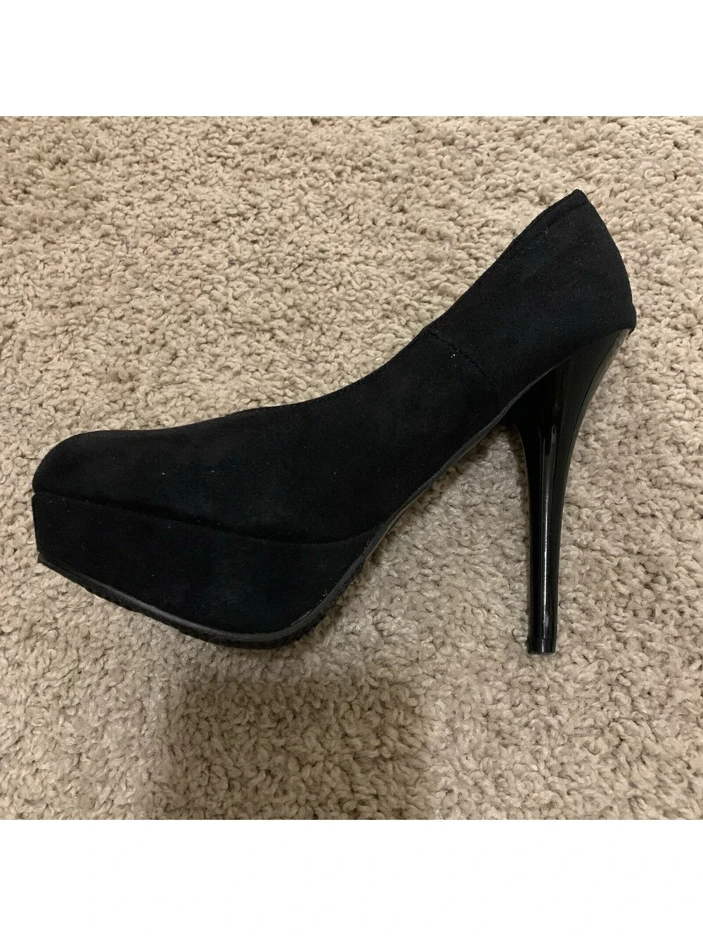 Mossimo Women's Black Faux Suede Stiletto Platform Heels Size 5 1/2